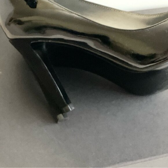 Kenneth Cole Black Patent Leather & Suede Pumps Stiletto Heel Shoes Size 6 - Picture 9 of 12